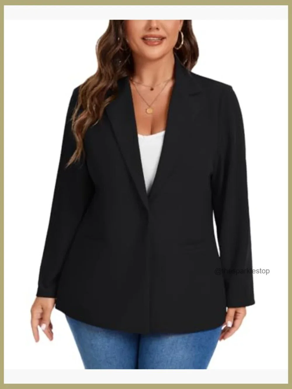 Polyester Spandex Blazer Long Sleeve Notch Lapel Button Front Pockets - Picture 6 of 7
